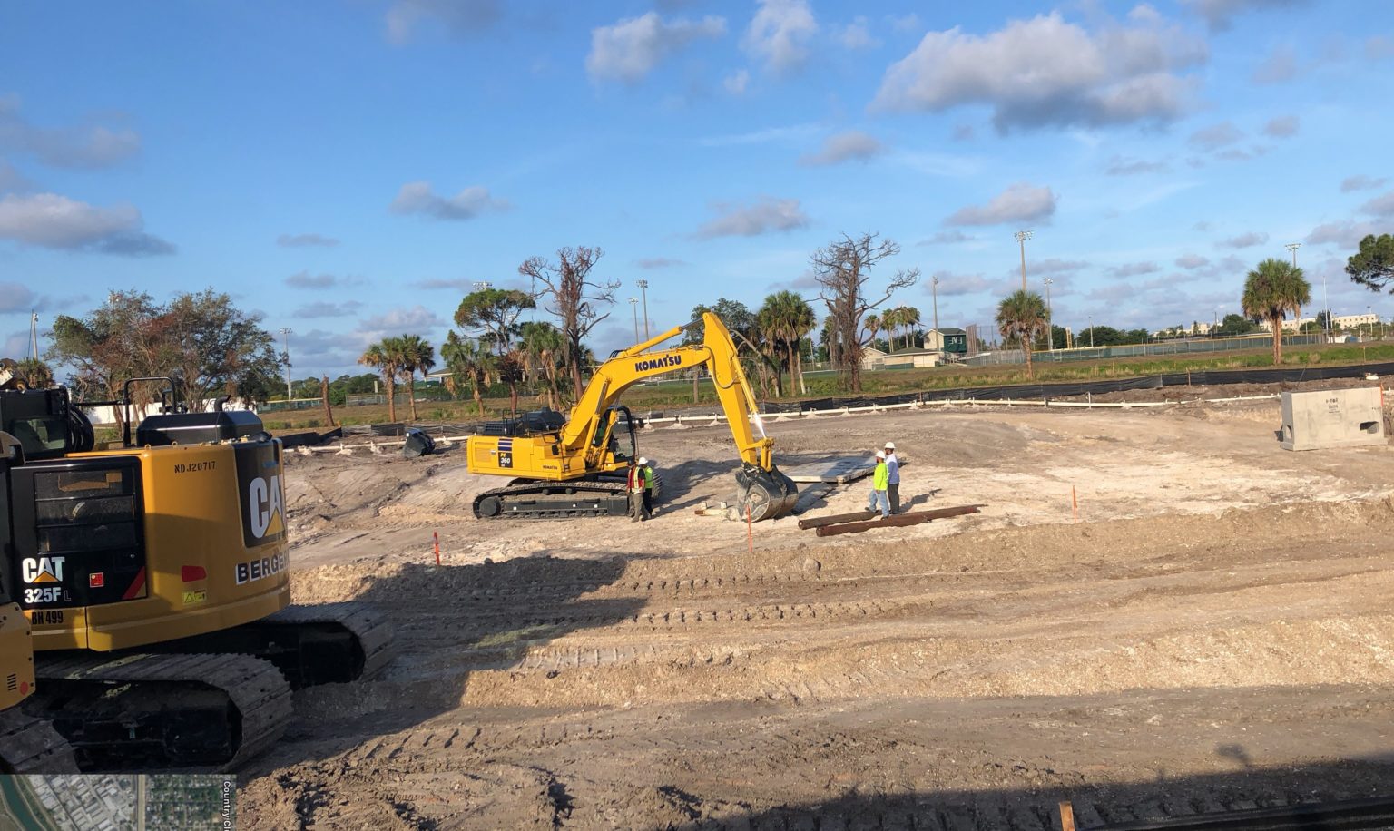 Pond New Drainage Crew Arrives Bergeron Land Development, Inc.